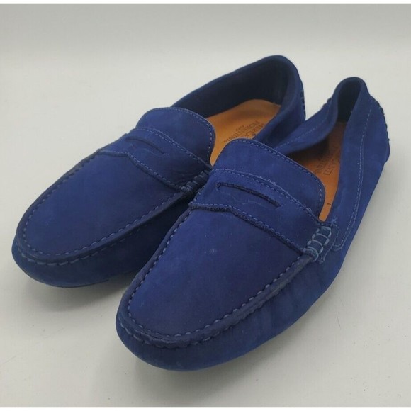Mercanti Fiorentini Loafer driving shoes Slip On Suede Size 9.5 Made Brazil Blue - Picture 2 of 11